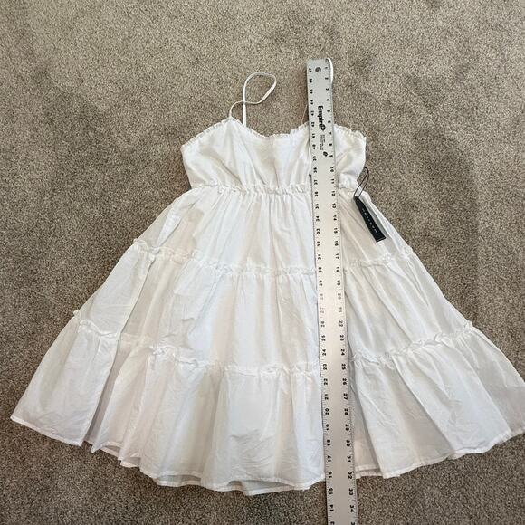 Max + Ash large smocked back tiered spaghetti strap mini dress D1 2303 - Picture 3 of 10